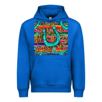Cobalt Western Horseshoe And Arrow With Leopard And Serape Seamless Pattern Urban Hoodie - BundleAndBundleShop