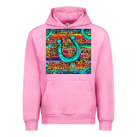 Fuchsia Pink Western Horseshoe And Arrow With Leopard And Serape Seamless Pattern Urban Hoodie - BundleAndBundleShop
