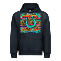 Navy Western Horseshoe And Arrow With Leopard And Serape Seamless Pattern Urban Hoodie - BundleAndBundleShop