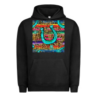 Pigment Black Western Horseshoe And Arrow With Leopard And Serape Seamless Pattern Urban Hoodie - BundleAndBundleShop
