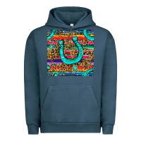 Pigment Midnight Navy Western Horseshoe And Arrow With Leopard And Serape Seamless Pattern Urban Hoodie - BundleAndBundleShop