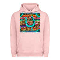 Pigment Salmon Western Horseshoe And Arrow With Leopard And Serape Seamless Pattern Urban Hoodie - BundleAndBundleShop