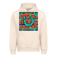 Sandshell Western Horseshoe And Arrow With Leopard And Serape Seamless Pattern Urban Hoodie - BundleAndBundleShop