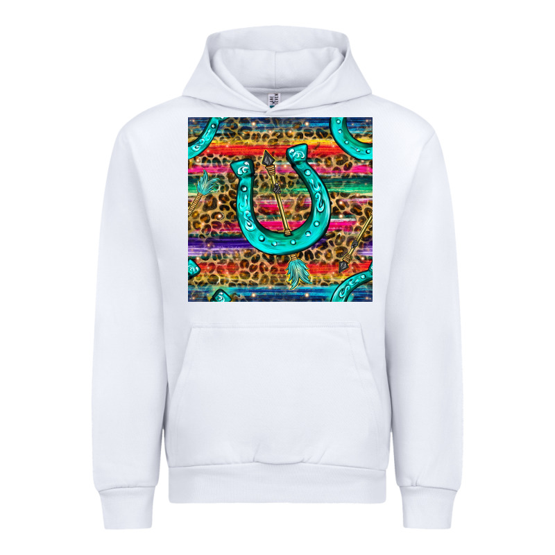 Western Horseshoe And Arrow With Leopard And Serape Seamless Pattern Urban Hoodie by BundleAndBundleShop | Teevron
