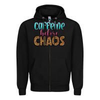 Black caffeine before chaos Zipper Hoodie - HRA Design Shop