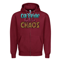 Burgundy caffeine before chaos Zipper Hoodie - HRA Design Shop