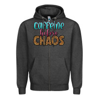 Charcoal Heather caffeine before chaos Zipper Hoodie - HRA Design Shop