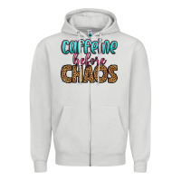 Dove Grey caffeine before chaos Zipper Hoodie - HRA Design Shop