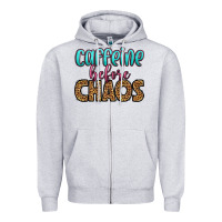 Heather Grey caffeine before chaos Zipper Hoodie - HRA Design Shop