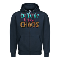 Navy caffeine before chaos Zipper Hoodie - HRA Design Shop