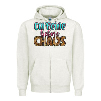 Oatmeal Heather caffeine before chaos Zipper Hoodie - HRA Design Shop
