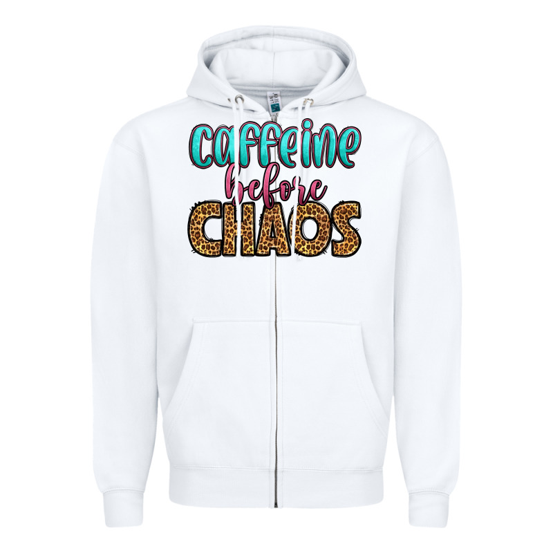 Caffeine Before Chaos Zipper Hoodie by HRA Design Shop | Teevron