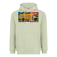 Matcha school bus camouflage american flag license plate Heavyweight Hoodie - Artiststas