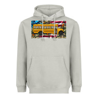 Moon Dust school bus camouflage american flag license plate Heavyweight Hoodie - Artiststas