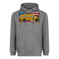Storm school bus camouflage american flag license plate Heavyweight Hoodie - Artiststas
