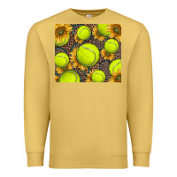 Antique Gold tennis ball with sunflower and racket Premium Sweatshirt - BarkalooDesign