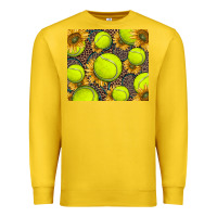 Lemon tennis ball with sunflower and racket Premium Sweatshirt - BarkalooDesign