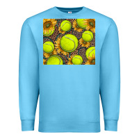 Ocean Blue tennis ball with sunflower and racket Premium Sweatshirt - BarkalooDesign