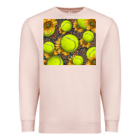 Pale Pink tennis ball with sunflower and racket Premium Sweatshirt - BarkalooDesign
