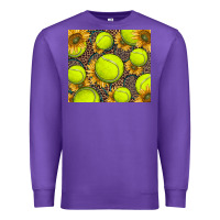 Purple tennis ball with sunflower and racket Premium Sweatshirt - BarkalooDesign