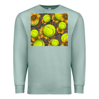 Seafoam tennis ball with sunflower and racket Premium Sweatshirt - BarkalooDesign