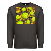 Smoke tennis ball with sunflower and racket Premium Sweatshirt - BarkalooDesign