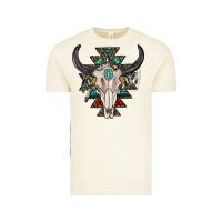 Vintage Arctic western aztec bull skull with gemstone Vintage Tee - texasbilliewilder