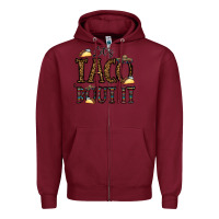 Burgundy let's taco bout it Zipper Hoodie - CowhideDigitalArt
