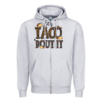 Heather Grey let's taco bout it Zipper Hoodie - CowhideDigitalArt