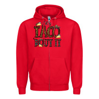 Red let's taco bout it Zipper Hoodie - CowhideDigitalArt