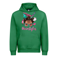Emerald Afro Bantu Knots Hairstyles Messy Bun With Clasp Bbs Urban Hoodie - BundleAndBundleShop