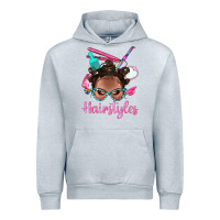 Heather Grey Afro Bantu Knots Hairstyles Messy Bun With Clasp Bbs Urban Hoodie - BundleAndBundleShop