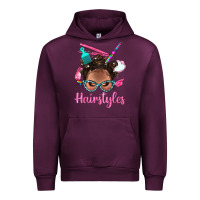 Mauve Wine Afro Bantu Knots Hairstyles Messy Bun With Clasp Bbs Urban Hoodie - BundleAndBundleShop