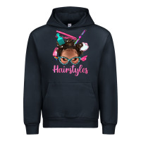Navy Afro Bantu Knots Hairstyles Messy Bun With Clasp Bbs Urban Hoodie - BundleAndBundleShop