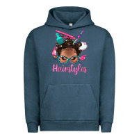 Pigment Midnight Navy Afro Bantu Knots Hairstyles Messy Bun With Clasp Bbs Urban Hoodie - BundleAndBundleShop