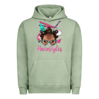 Pigment Oil Green Afro Bantu Knots Hairstyles Messy Bun With Clasp Bbs Urban Hoodie - BundleAndBundleShop