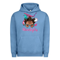 Pigment Pebble Blue Afro Bantu Knots Hairstyles Messy Bun With Clasp Bbs Urban Hoodie - BundleAndBundleShop