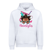 White Afro Bantu Knots Hairstyles Messy Bun With Clasp Bbs Urban Hoodie - BundleAndBundleShop