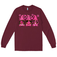 Burgundy breast cancer afro gnomies Long Sleeve Tee - texasbilliewilder