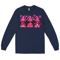 Navy breast cancer afro gnomies Long Sleeve Tee - texasbilliewilder