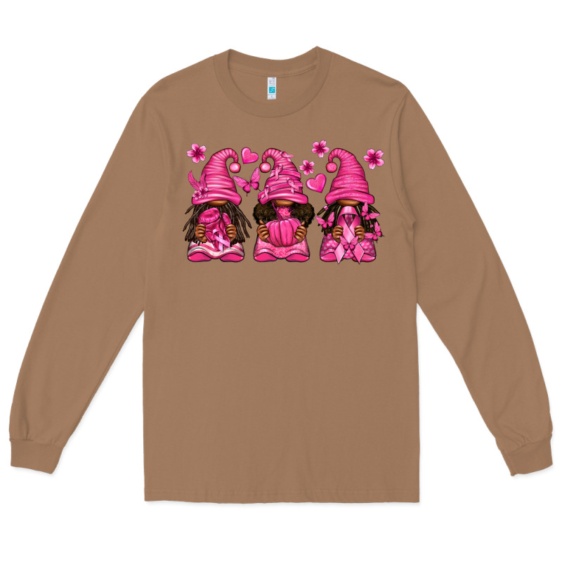 Breast Cancer Afro Gnomies Long Sleeve Tee by texasbilliewilder | Teevron