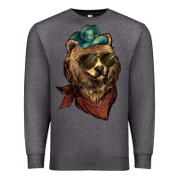 Charcoal Heather bear cowboy Premium Sweatshirt - NancyCooperArtShop