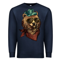 Navy bear cowboy Premium Sweatshirt - NancyCooperArtShop