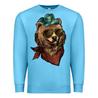 Ocean Blue bear cowboy Premium Sweatshirt - NancyCooperArtShop