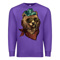 Purple bear cowboy Premium Sweatshirt - NancyCooperArtShop