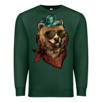 Sports Green bear cowboy Premium Sweatshirt - NancyCooperArtShop