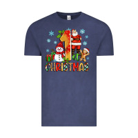 Vintage Denim 1st christmas santa and snowman Vintage Tee - Zillion Design Studio
