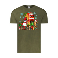 Vintage Olive 1st christmas santa and snowman Vintage Tee - Zillion Design Studio