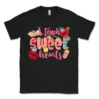 Black i teach sweet hearts valentine's day teacher Classic Tee - FaDigitalArtStudio