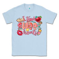 Dusty Blue i teach sweet hearts valentine's day teacher Classic Tee - FaDigitalArtStudio